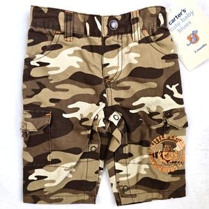 NWT 0-3M Baby BOYS CAMOUFLAGE PANTS CUTE Camo Brown +Tan (Q7)